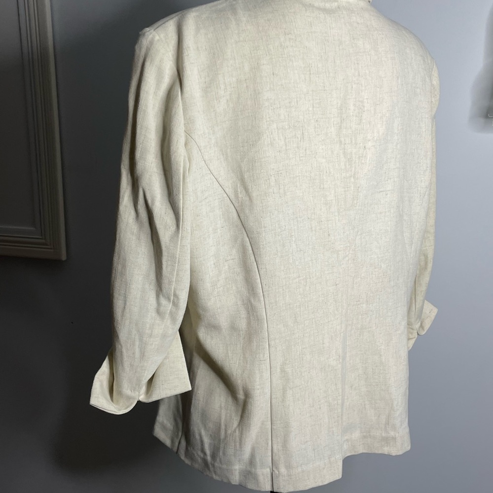 Ladies Plus Ivory Size Top Button Up By Sag Harbor Stretch Size 14 - Picture 5 of 15